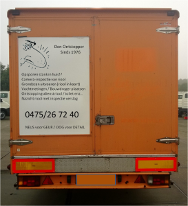 reclame camion achteraan