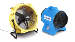 Ventilator gebruik samen met de bouwdroger